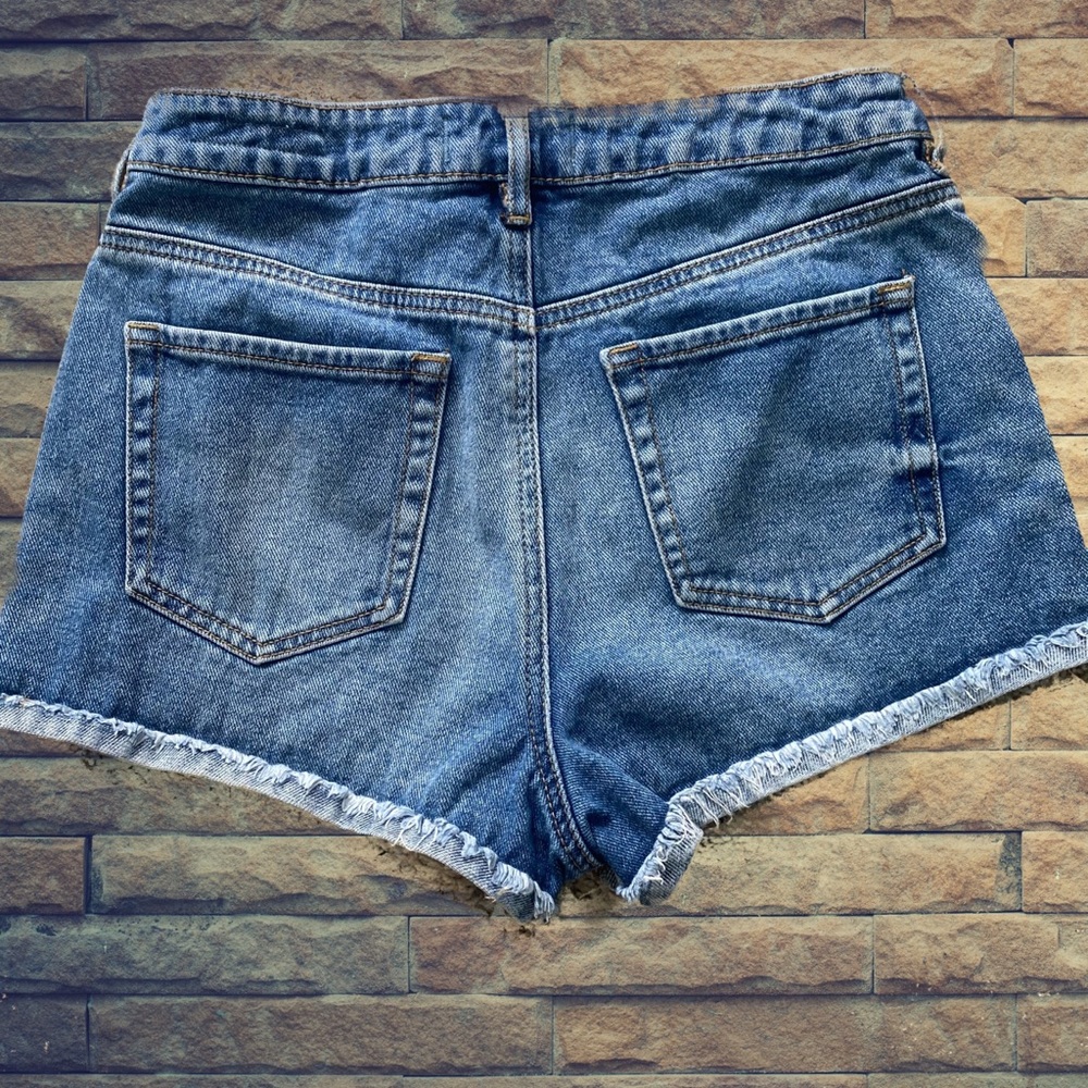 PacSun High Rise Rough Hem Jean Shorts - Picture 4 of 4